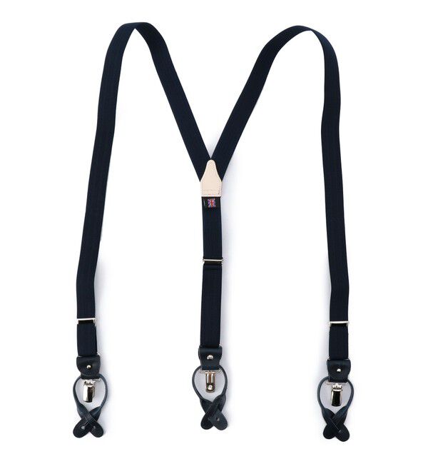 SHIPS「ALBERT THURSTON: 2.5cm ヘリンボーン サスペンダー」|サスペンダー|ダークブルー