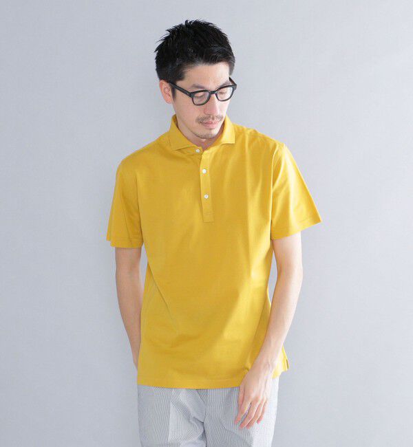 SHIPS「SHIPS：ALBINI 32ゲージ カノコ無地 ポロシャツ」|ポロシャツ|イエロー