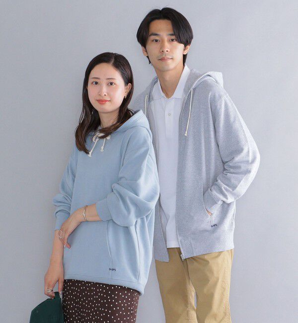 SHIPS「【WEB限定】SHIPS: マイクロ SHIPS 刺繍 ロゴ 裏毛 スウェット プルオーバーパーカー」|パーカー|ライトブルー