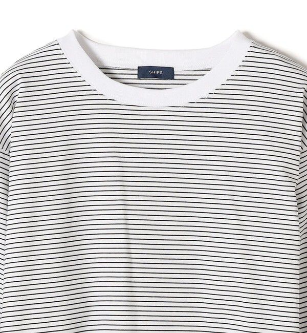 SHIPS for women「ロング リブ スリーブ カットソー  ボーダー / ソリッド」|Tシャツ・カットソー|