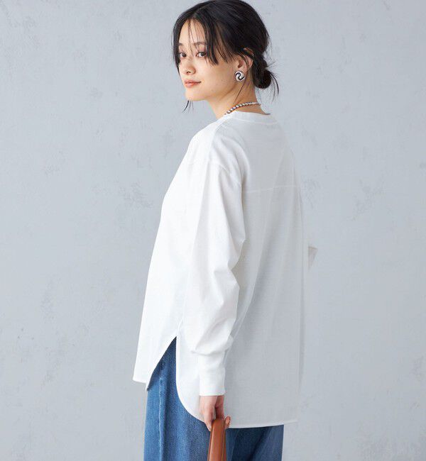 SHIPS for women「ロング リブ スリーブ カットソー  ボーダー / ソリッド」|Tシャツ・カットソー|