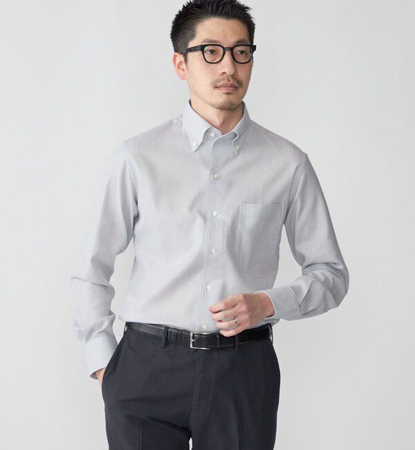 SHIPS「SHIPS: カラミ織り イタリアン ボタンダウン 無地 シャツ」|シャツ・ブラウス|