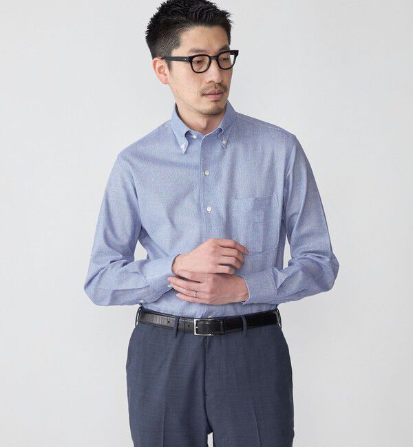 SHIPS「SHIPS: カラミ織り イタリアン ボタンダウン 無地 シャツ」|シャツ・ブラウス|