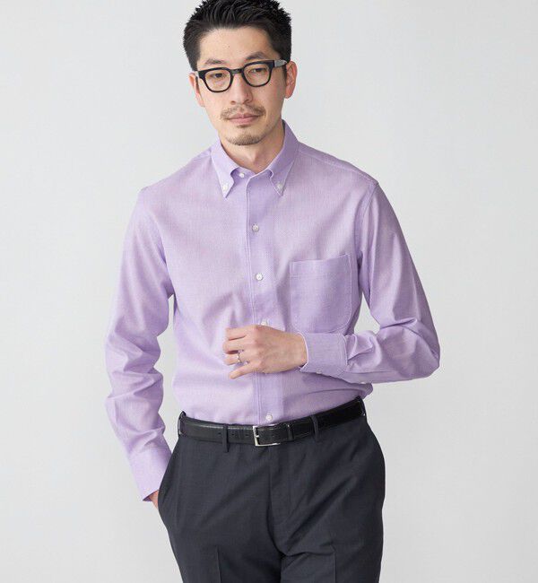 SHIPS「SHIPS: カラミ織り イタリアン ボタンダウン 無地 シャツ」|シャツ・ブラウス|