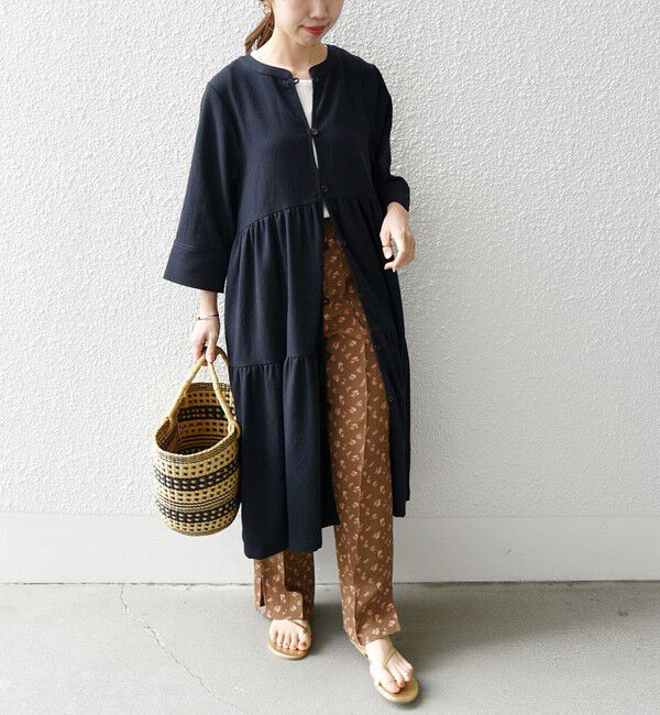 SHIPS any「SHIPS any:〈洗濯機可能〉リサイクル ブレンドリネン ティアード ワンピース 羽織り」|その他|