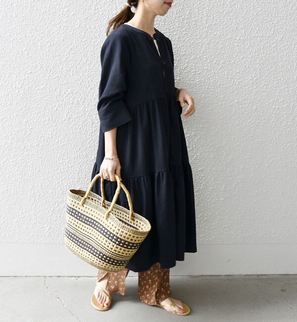 SHIPS any「SHIPS any:〈洗濯機可能〉リサイクル ブレンドリネン ティアード ワンピース 羽織り」|その他|