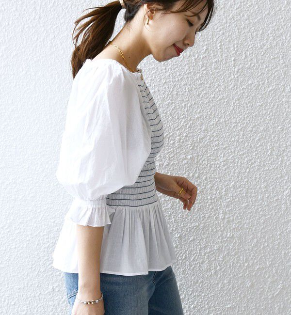 SHIPS any「SHIPS any: カラー シャーリング ボリューム スリーブ ブラウス」|シャツ・ブラウス|