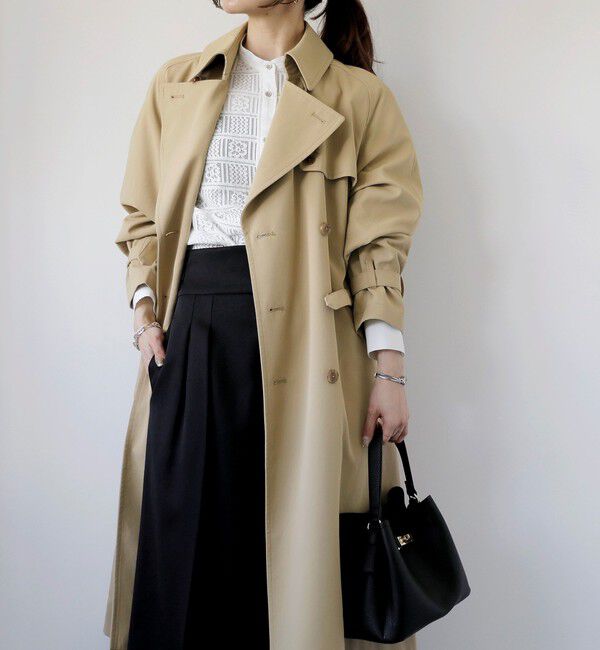 quaranciel「quaranciel:〈洗濯機可能〉ハンサム トレンチ コート」|トレンチコート|ベージュ