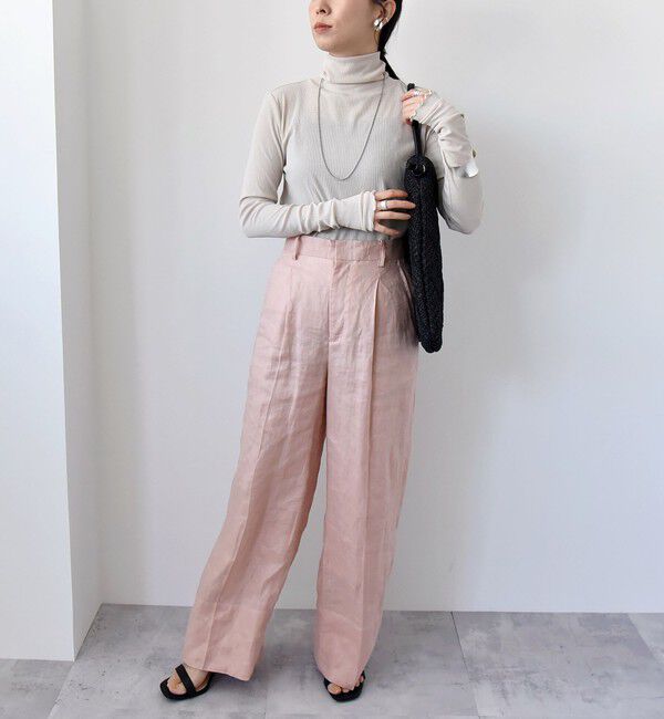 quaranciel「quaranciel:〈洗濯機可能〉 デリケート リブ シアー タートルネック」|Tシャツ・カットソー|