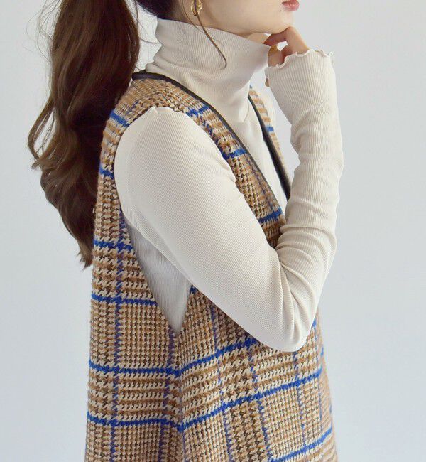 quaranciel「quaranciel:〈洗濯機可能〉 デリケート リブ シアー タートルネック」|Tシャツ・カットソー|