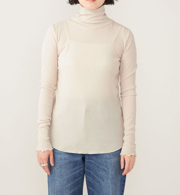 quaranciel「quaranciel:〈洗濯機可能〉 デリケート リブ シアー タートルネック」|Tシャツ・カットソー|