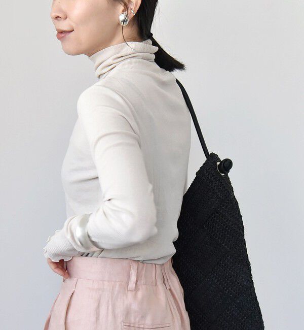 quaranciel「quaranciel:〈洗濯機可能〉 デリケート リブ シアー タートルネック」|Tシャツ・カットソー|