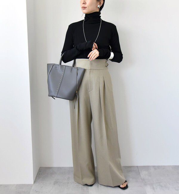 quaranciel「quaranciel:〈洗濯機可能〉 デリケート リブ シアー タートルネック」|Tシャツ・カットソー|