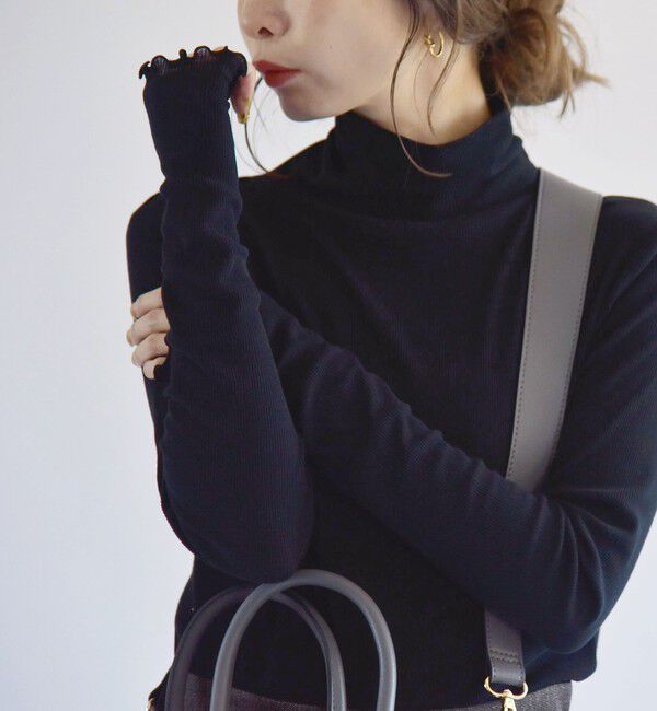 quaranciel「quaranciel:〈洗濯機可能〉 デリケート リブ シアー タートルネック」|Tシャツ・カットソー|