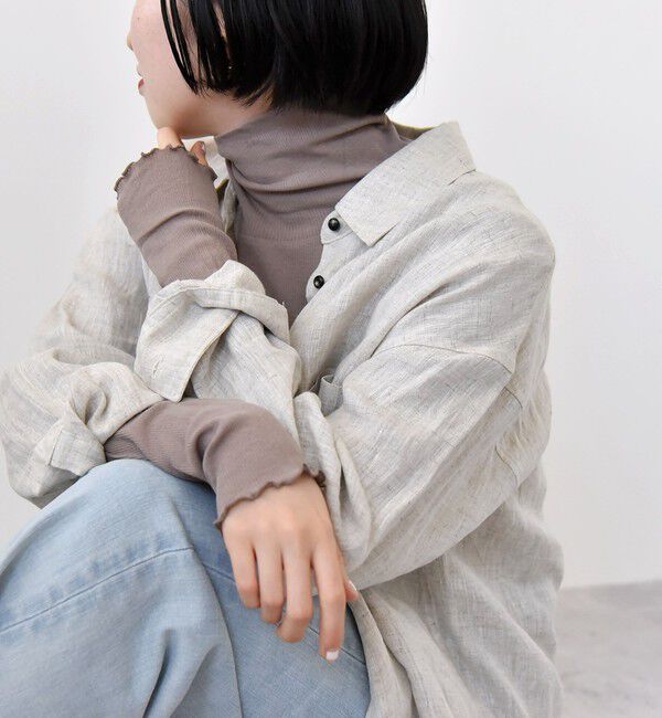 quaranciel「quaranciel:〈洗濯機可能〉 デリケート リブ シアー タートルネック」|Tシャツ・カットソー|ブラウン