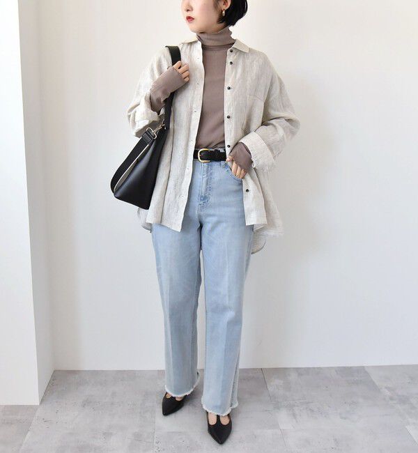 quaranciel「quaranciel:〈洗濯機可能〉 デリケート リブ シアー タートルネック」|Tシャツ・カットソー|