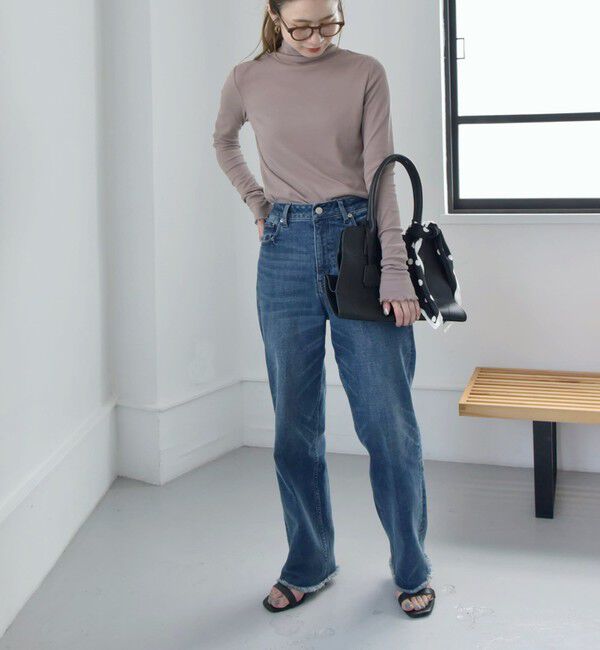 quaranciel「quaranciel:〈洗濯機可能〉 デリケート リブ シアー タートルネック」|Tシャツ・カットソー|