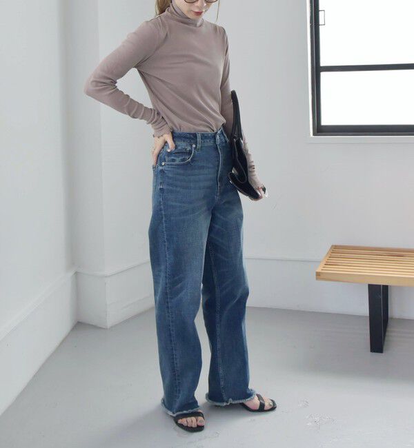 quaranciel「quaranciel:〈洗濯機可能〉 デリケート リブ シアー タートルネック」|Tシャツ・カットソー|