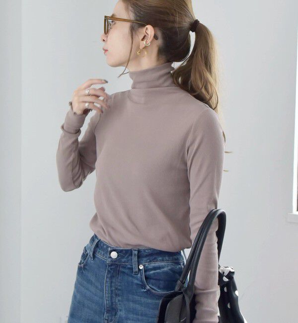quaranciel「quaranciel:〈洗濯機可能〉 デリケート リブ シアー タートルネック」|Tシャツ・カットソー|