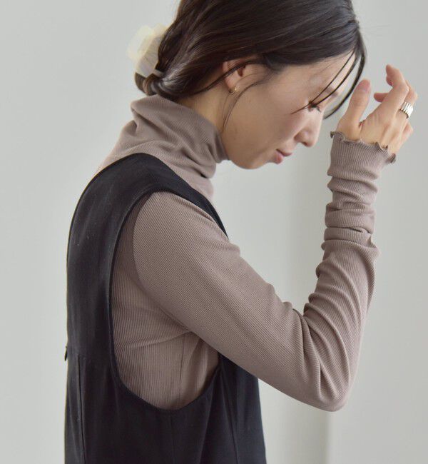 quaranciel「quaranciel:〈洗濯機可能〉 デリケート リブ シアー タートルネック」|Tシャツ・カットソー|