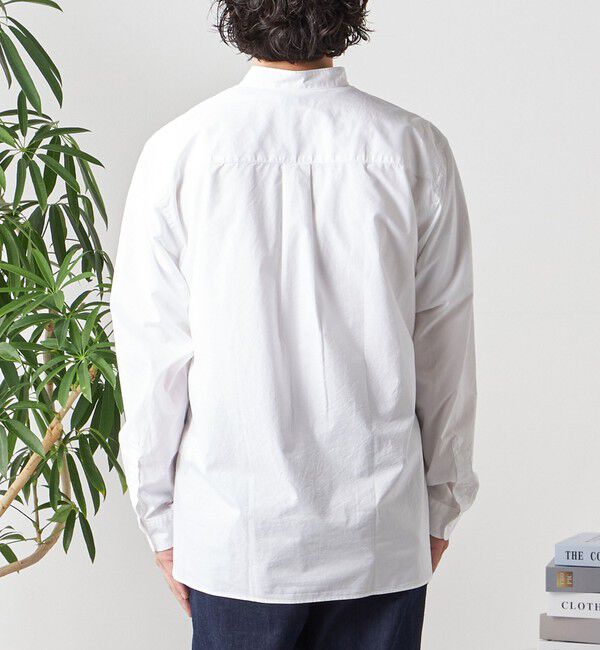 SHIPS any「SHIPS any: ストライプ / ソリッド リラックス バンドカラー シャツ 25AW◇」|シャツ・ブラウス|