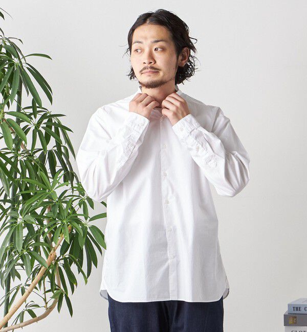 SHIPS any「SHIPS any: ストライプ / ソリッド リラックス バンドカラー シャツ 25AW◇」|シャツ・ブラウス|