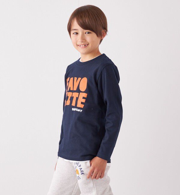 SHIPS any「SHIPS any: タイポグラフィー プリント ロンT<KIDS>◇」|Tシャツ・カットソー|