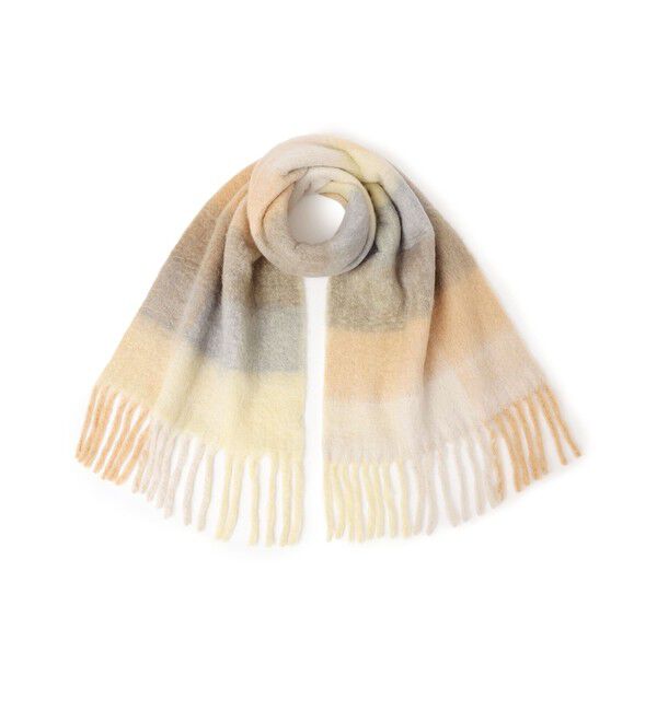 SHIPS any「PANKAJ:〈手洗い可能〉ウール ミックス チェック ボリューム ストール」|ストール|