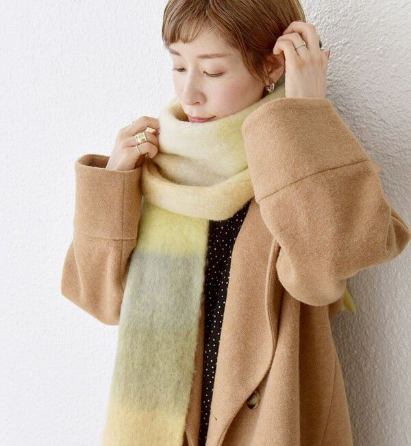 SHIPS any「PANKAJ:〈手洗い可能〉ウール ミックス チェック ボリューム ストール」|ストール|