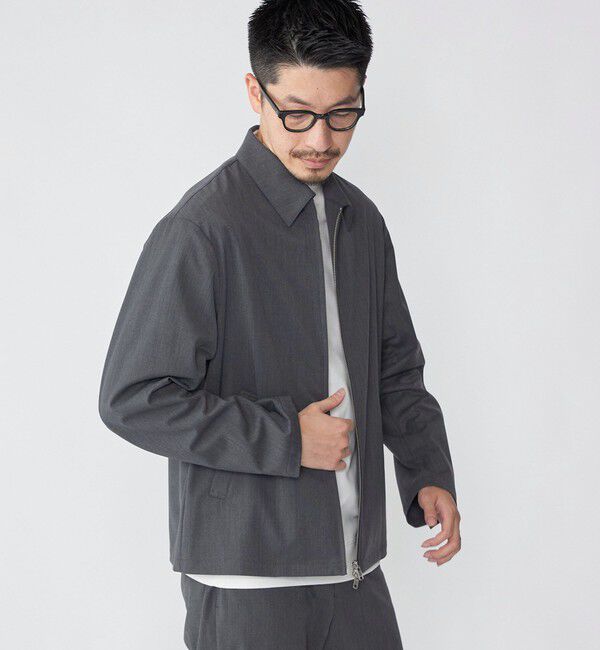 SHIPS「SHIPS: 〈セットアップ対応〉スーパー140 リラックス ジップアップ ブルゾン」|ブルゾン・スタジャン|