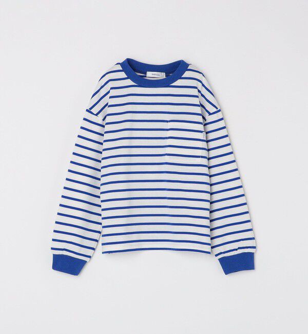 SHIPS any「SHIPS any: リンガーネック ボーダー 長袖 ポケット Tシャツ<KIDS>」|Tシャツ・カットソー|