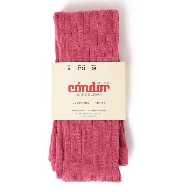 SHIPS KIDS「condor:100～130cm / ワイドリブ ベーシック タイツ」|タイツ・ストッキング|ピンク系
