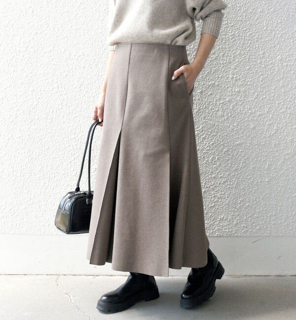 SHIPS any「SHIPS any: エア ニードル タック ミディ スカート」|スカート|ブラウン