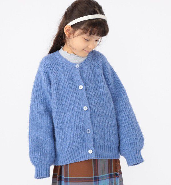 SHIPS KIDS「SHIPS KIDS:100～140cm / ＜手洗い可能＞ 5G 畔ニット カーディガン」|カーディガン|ブルー