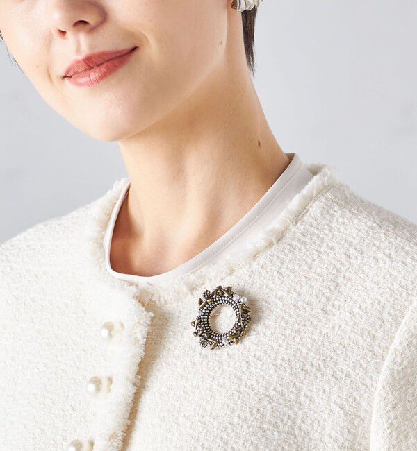 SHIPS for women「サークル デザイン アンティーク パール モチーフ ブローチ」|ブローチ・コサージュ|