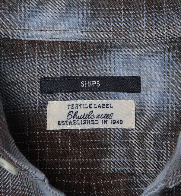 SHIPS「SHIPS: Shuttle notes レギュラーカラー オンブレチェック 長袖 ネルシャツ」|シャツ・ブラウス|