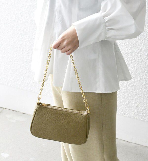 SHIPS any「VELETTO: テープ チェーン マルチWAY トリオ ショルダー バッグ」|ショルダー・メッセンジャー|ベージュ