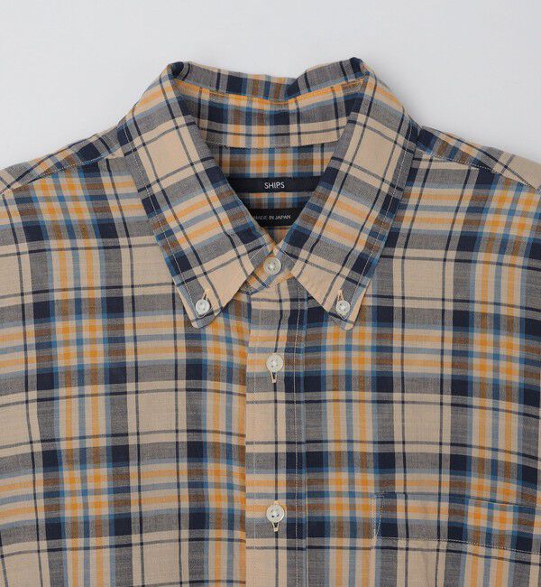 SHIPS「SHIPS: コットンリネン マドラスチェック ボタンダウン 長袖 シャツ」|シャツ・ブラウス|