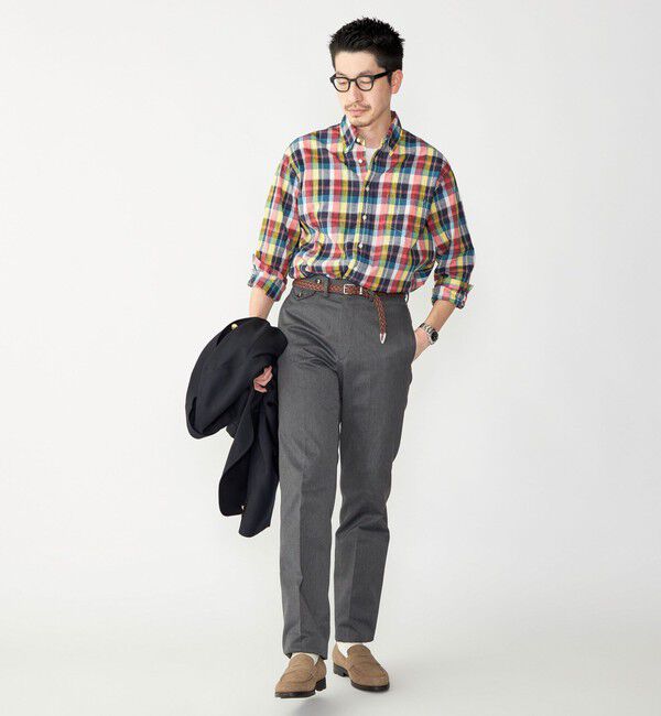 SHIPS「SHIPS: コットンリネン マドラスチェック ボタンダウン 長袖 シャツ」|シャツ・ブラウス|