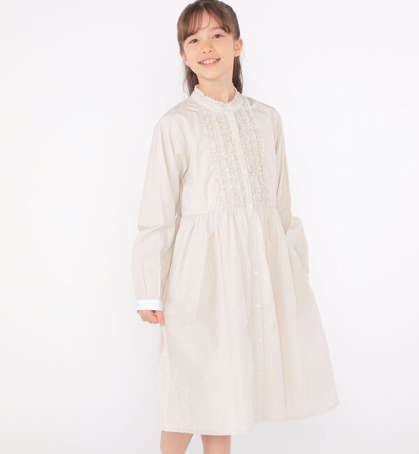 SHIPS KIDS「SHIPS KIDS:140～150cm / フリル シャツ ワンピース」|ワンピース|