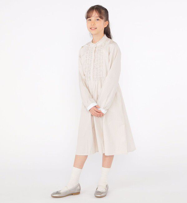 SHIPS KIDS「SHIPS KIDS:140～150cm / フリル シャツ ワンピース」|ワンピース|