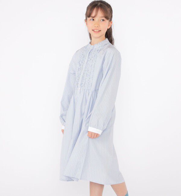 SHIPS KIDS「SHIPS KIDS:140～150cm / フリル シャツ ワンピース」|ワンピース|