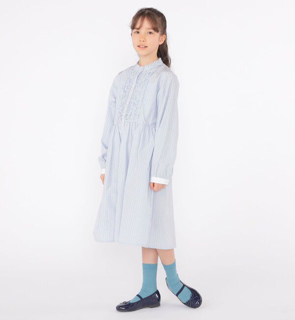 SHIPS KIDS「SHIPS KIDS:140～150cm / フリル シャツ ワンピース」|ワンピース|