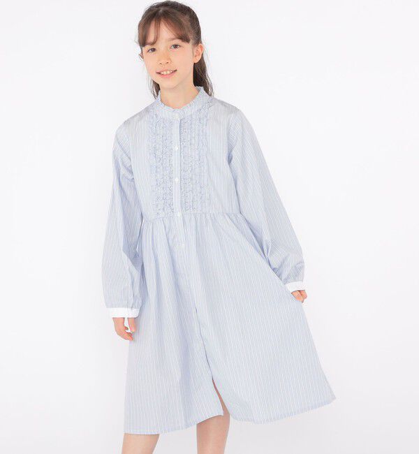 SHIPS KIDS「SHIPS KIDS:140～150cm / フリル シャツ ワンピース」|ワンピース|