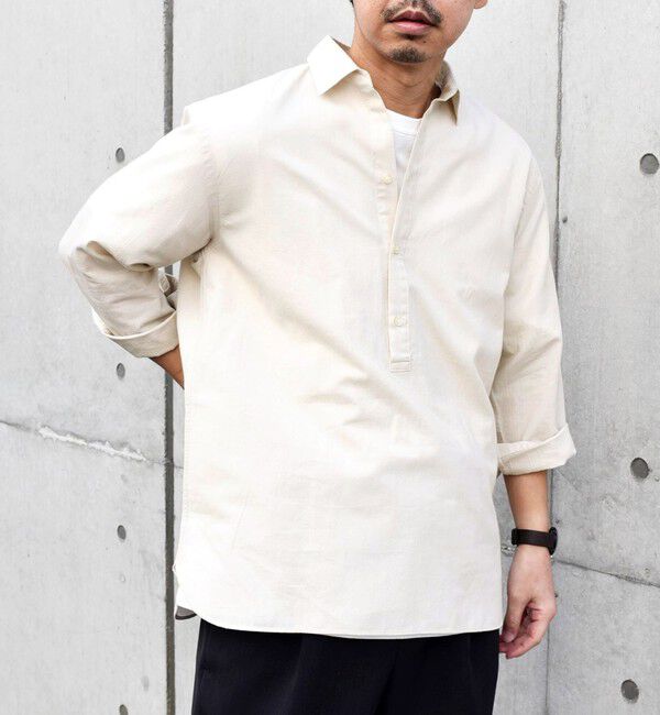 SHIPS any「SHIPS any: 〈洗濯機可能〉コットン  / リネン 7分袖 プルオーバーシャツ 24SS◇」|シャツ・ブラウス|