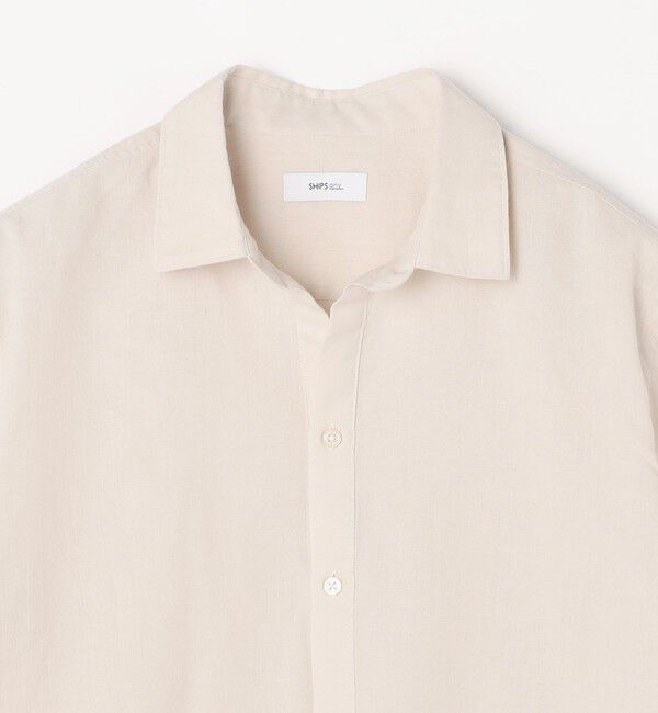 SHIPS any「SHIPS any: 〈洗濯機可能〉コットン  / リネン 7分袖 プルオーバーシャツ 24SS◇」|シャツ・ブラウス|