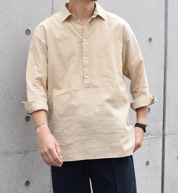 SHIPS any「SHIPS any: 〈洗濯機可能〉コットン  / リネン 7分袖 プルオーバーシャツ 24SS◇」|シャツ・ブラウス|