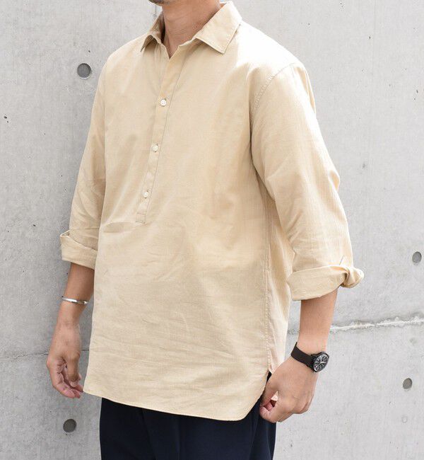 SHIPS any「SHIPS any: 〈洗濯機可能〉コットン  / リネン 7分袖 プルオーバーシャツ 24SS◇」|シャツ・ブラウス|