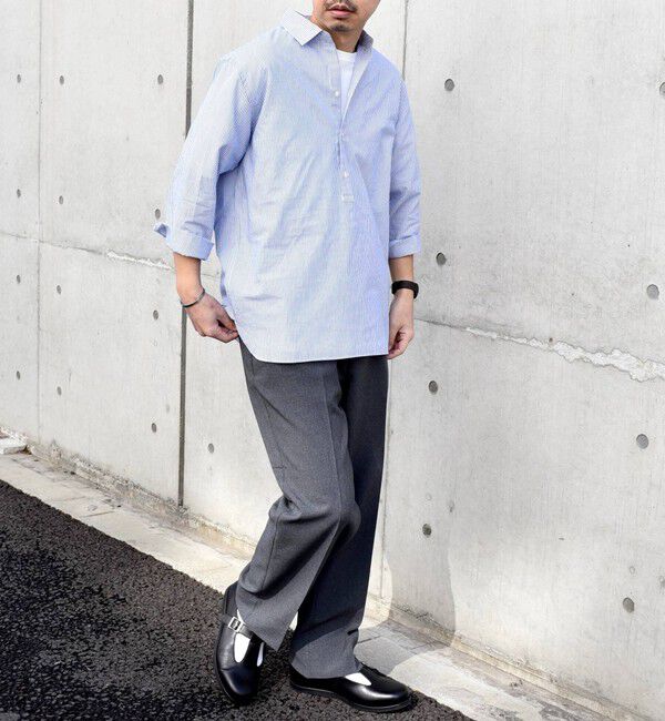 SHIPS any「SHIPS any: 〈洗濯機可能〉コットン  / リネン 7分袖 プルオーバーシャツ 24SS◇」|シャツ・ブラウス|