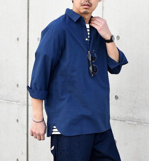 SHIPS any「SHIPS any: 〈洗濯機可能〉コットン  / リネン 7分袖 プルオーバーシャツ 24SS◇」|シャツ・ブラウス|